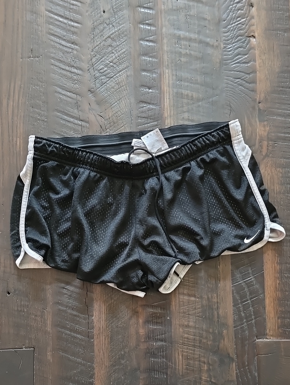 Nike Black and Light Gray Dri-FIT Athletic Shorts